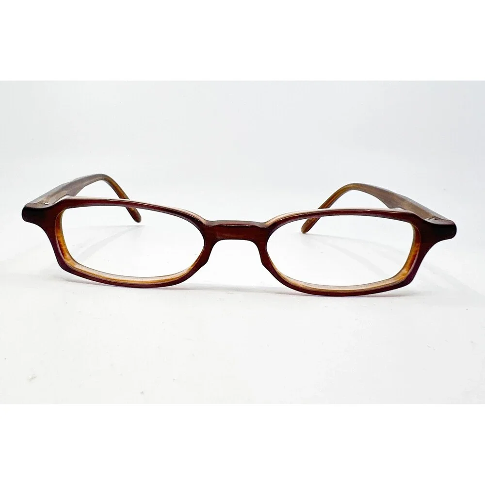 Takeo Kikuchi Eyeglasses Mens Brown Oval Full Rim Frames 45-17-140 Small